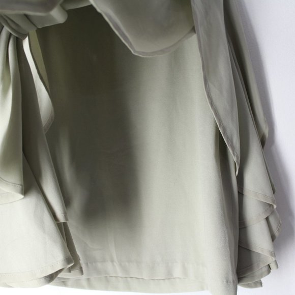 Anthropologie Varun Bahl Ice Fall Gray Beige Layered Tiered Skirt Retro Sz 0P - Picture 5 of 12